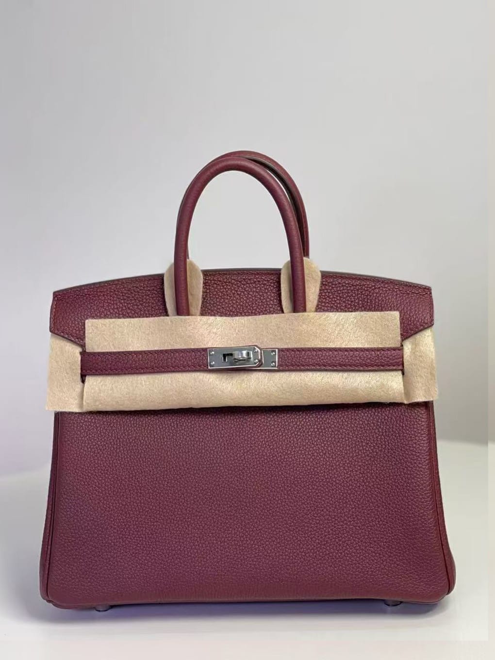Hermès Birkin 25 Bordeaux Red Togo Leather Handbag Palladium Hardware
