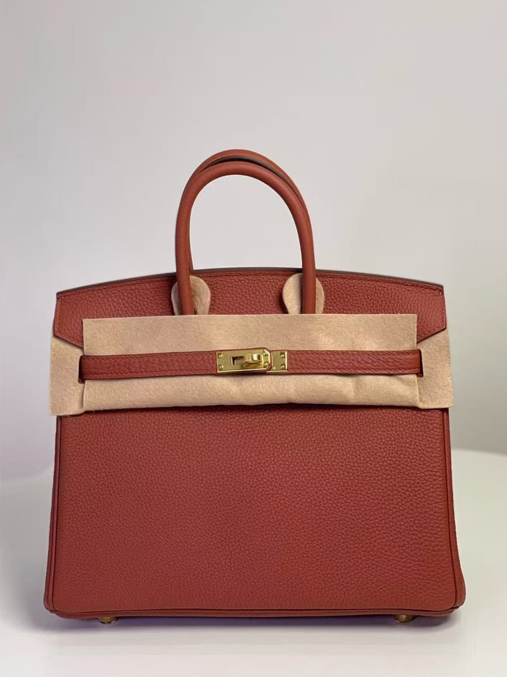 Hermès Birkin 25 Maple Brown Togo Leather Handbag Gold Hardware