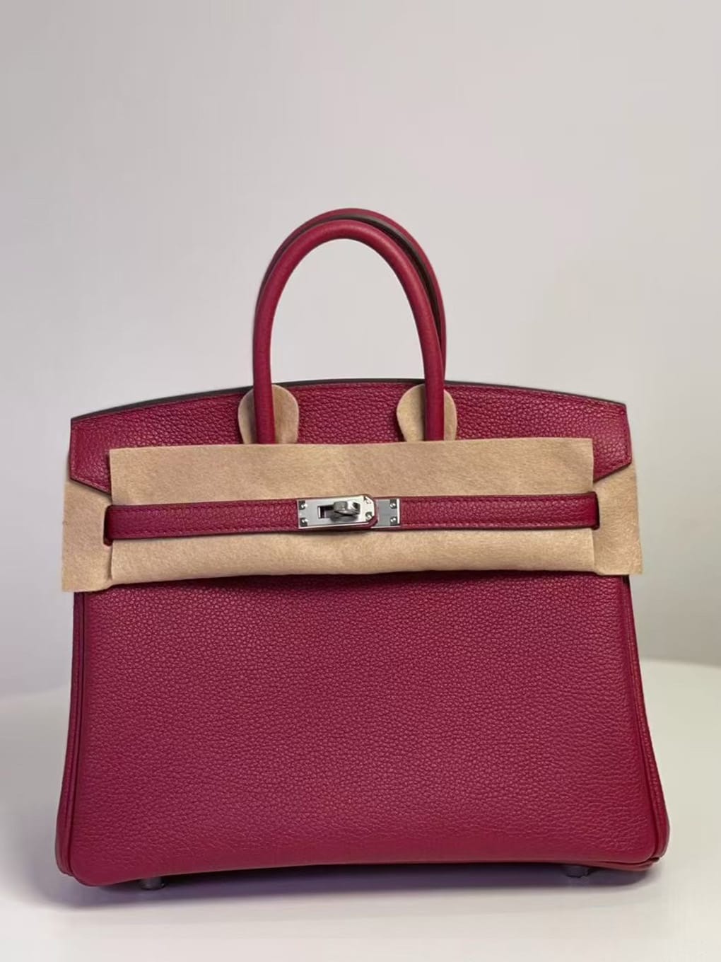 Hermès Birkin 25 Pomegranate Red Togo Leather Handbag Palladium Hardware