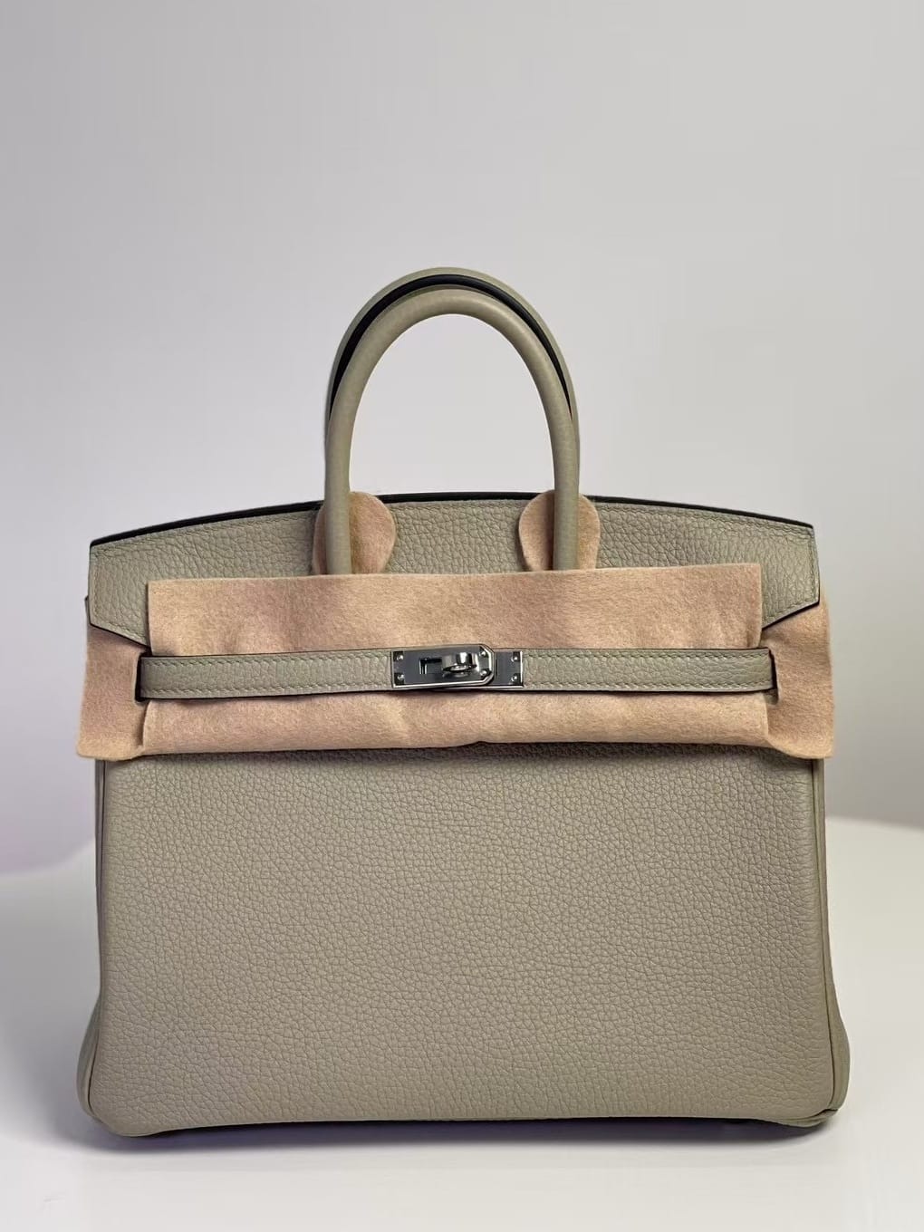 Hermès Birkin 25 Sage Green Togo Leather Handbag Palladium Hardware