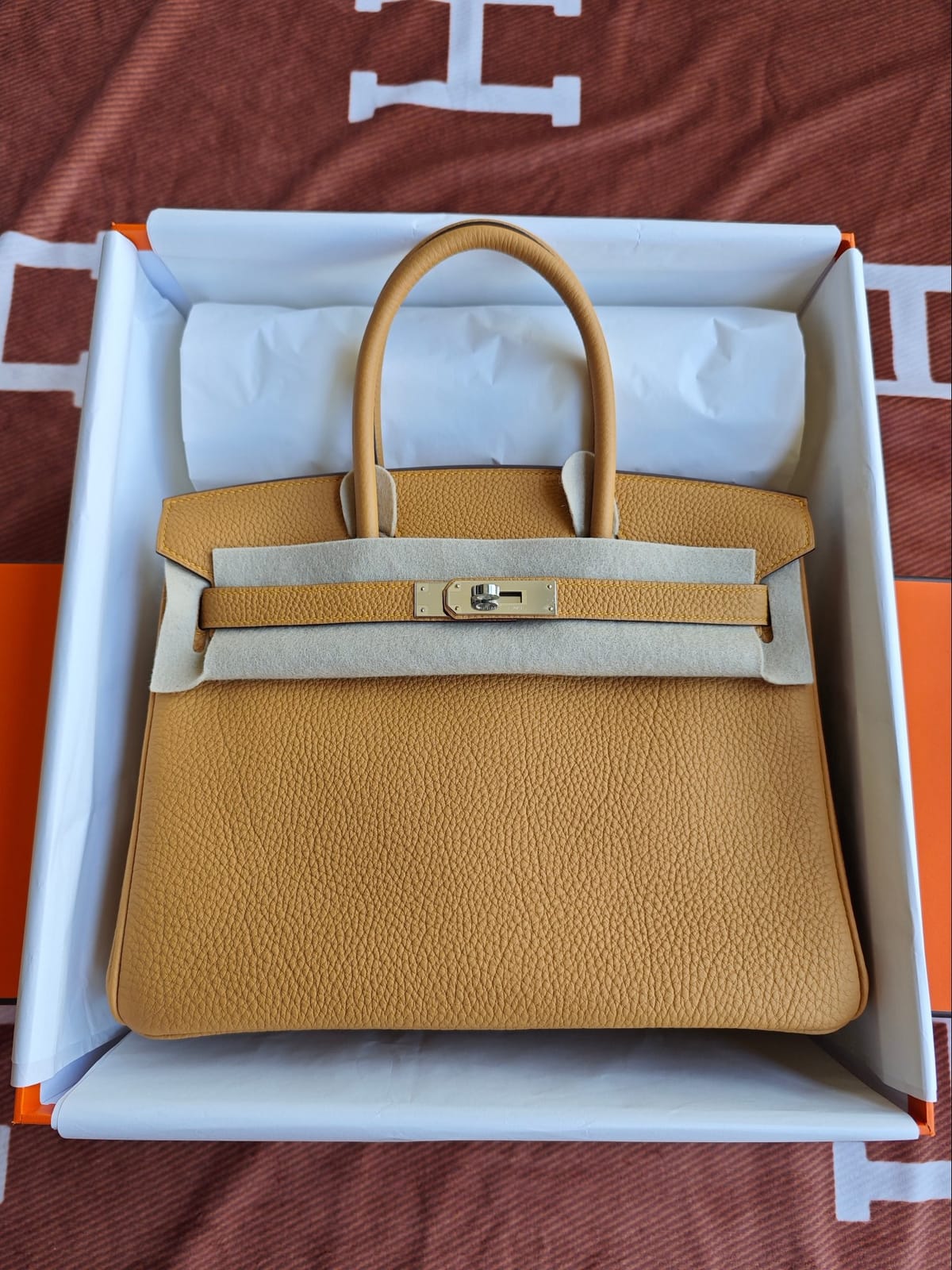 Hermès Birkin 30 Sesame Togo Leather Handbag Gold Hardware