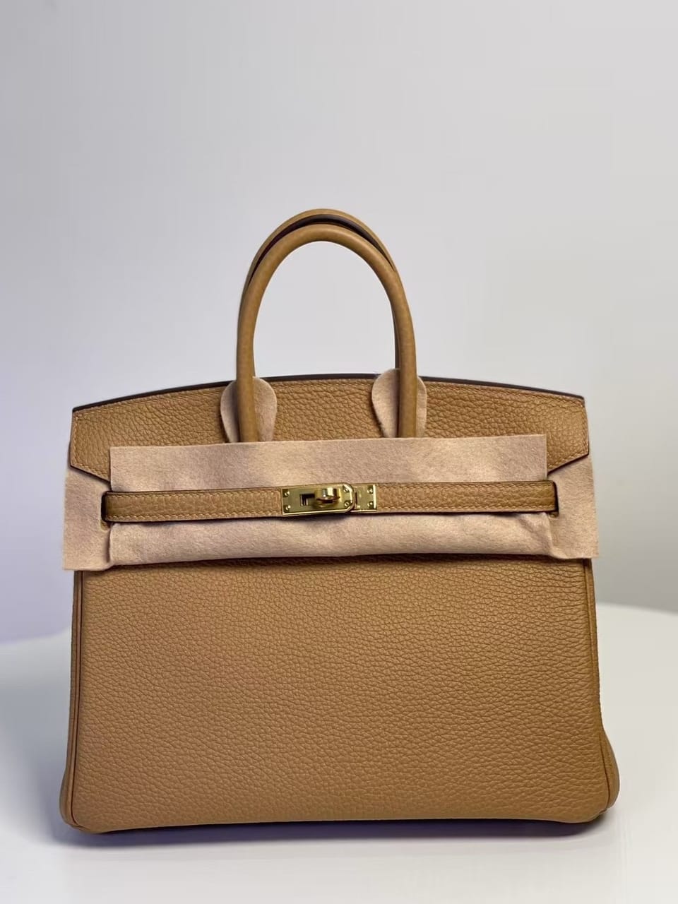 Hermès Birkin 25 Biscuit Togo Leather Handbag Gold Hardware