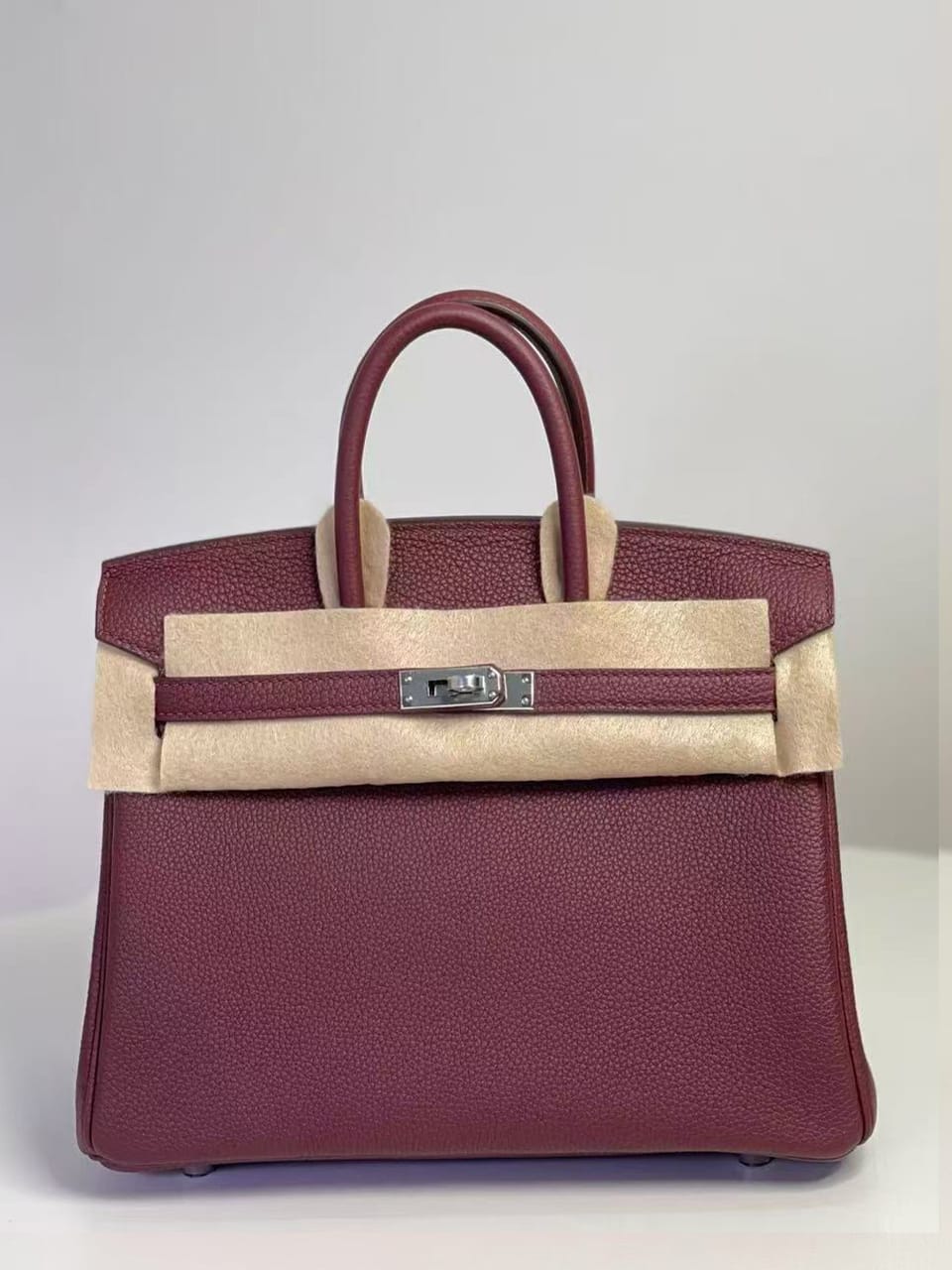 Hermès Birkin 25 Bordeaux Red Togo Leather Handbag Palladium Hardware