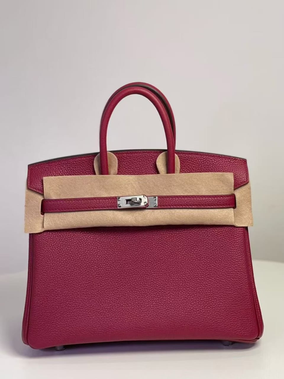 Hermès Birkin 25 Pomegranate Red Togo Leather Handbag Palladium Hardware