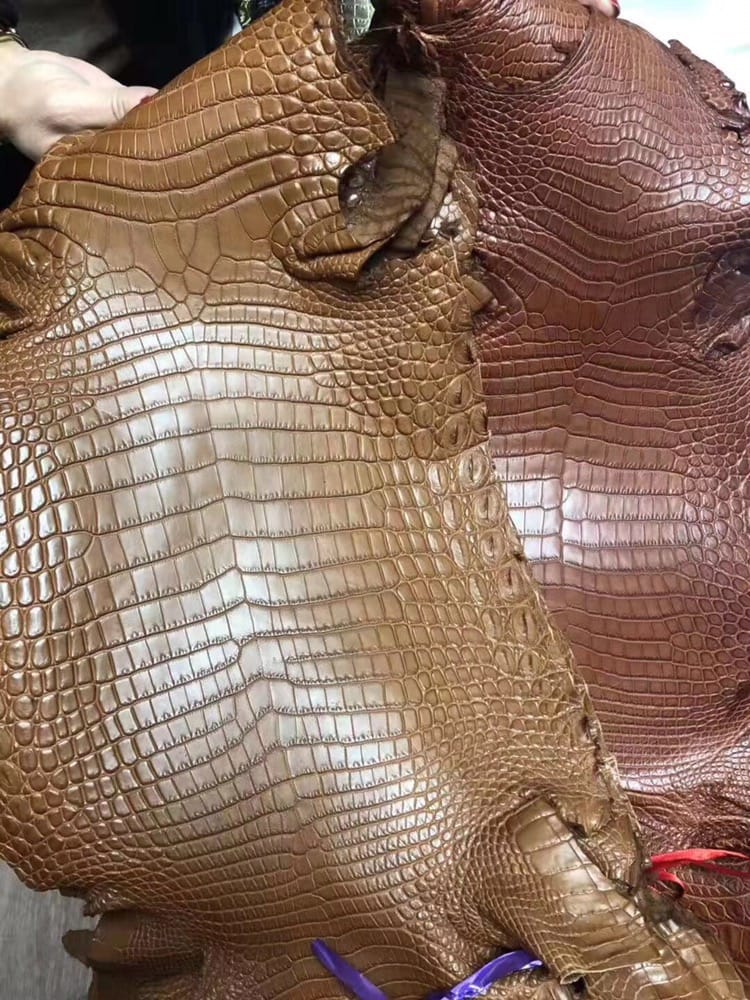 Hermès 100% Authentic Coffee/Brown Matte Alligator Leather